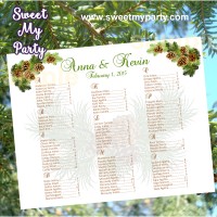 Pinecone Wedding seating chart,(014w)